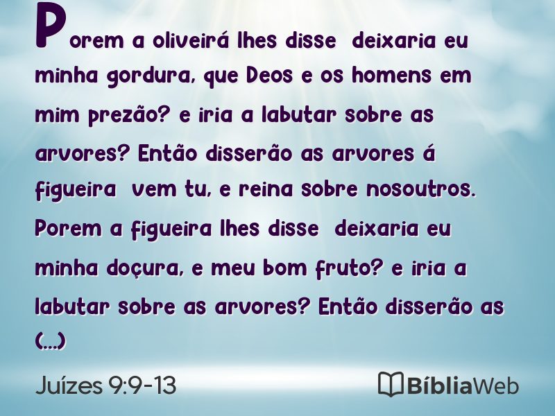 Juízes 9:9-13 em imagem para compartilhar