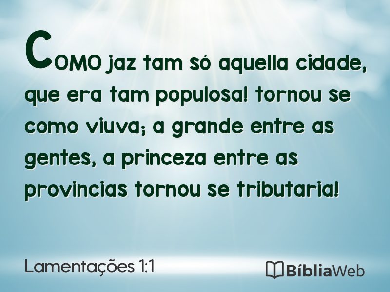 Lamentações 1:1 em imagem para compartilhar