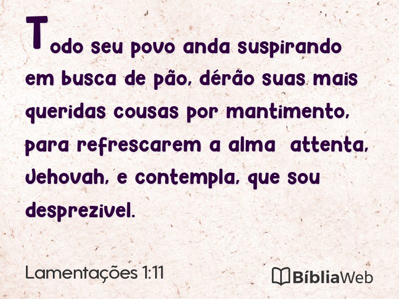 Lamentações 1:11 em imagem para compartilhar