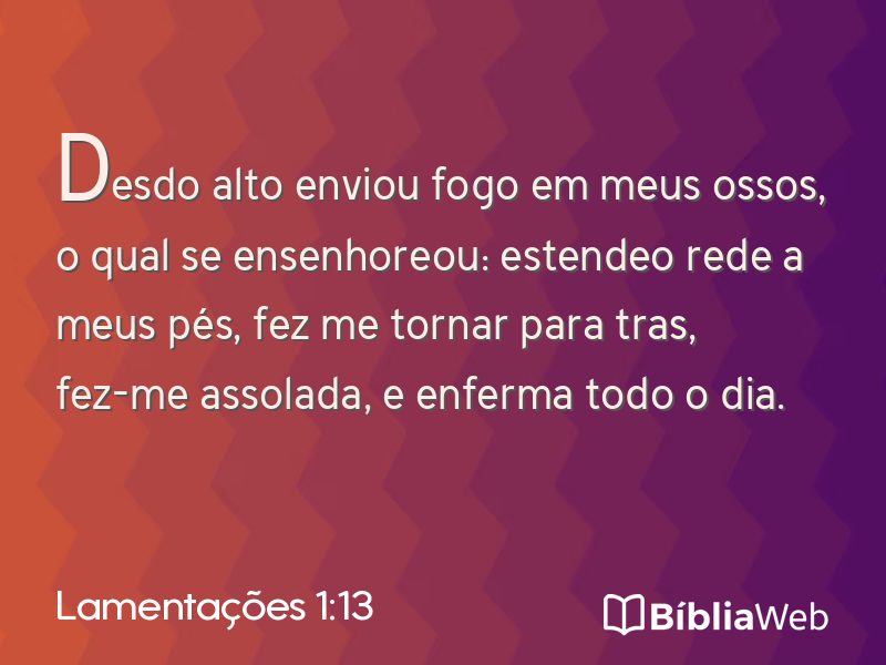 Lamentações 1:13 em imagem para compartilhar