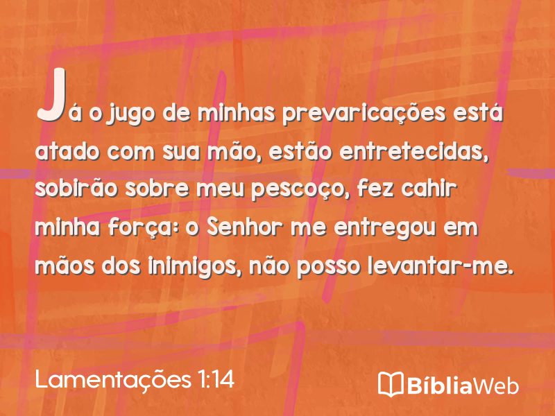 Lamentações 1:14 em imagem para compartilhar
