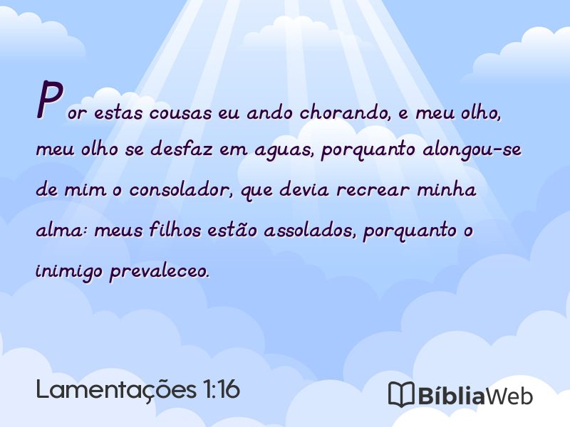 Lamentações 1:16 em imagem para compartilhar