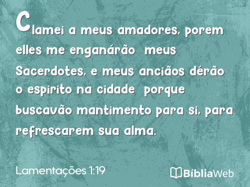 Lamentações 1:19 em imagem para compartilhar