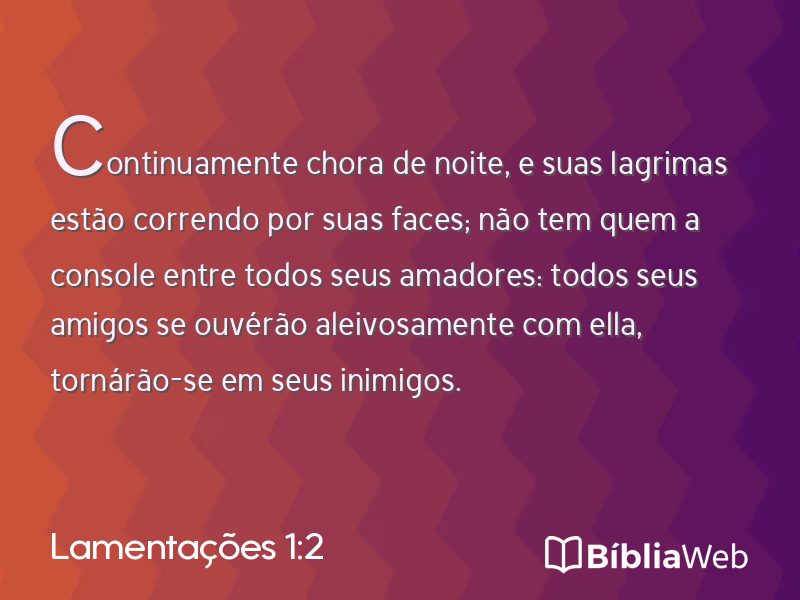 Lamentações 1:2 em imagem para compartilhar
