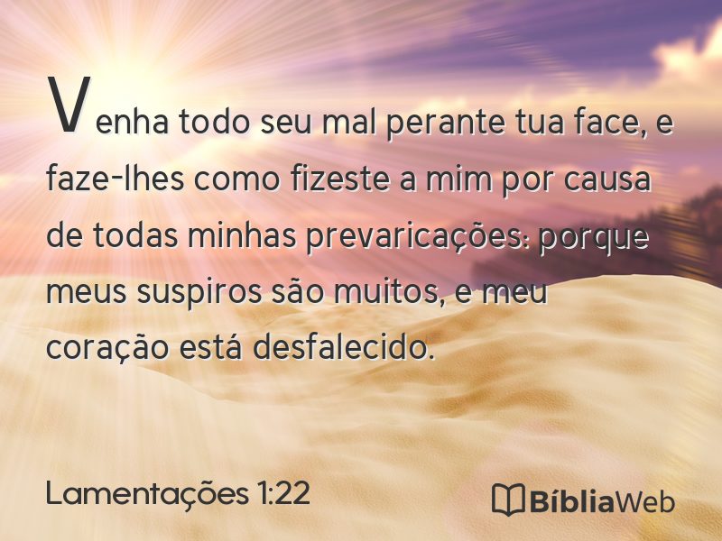 Lamentações 1:22 em imagem para compartilhar