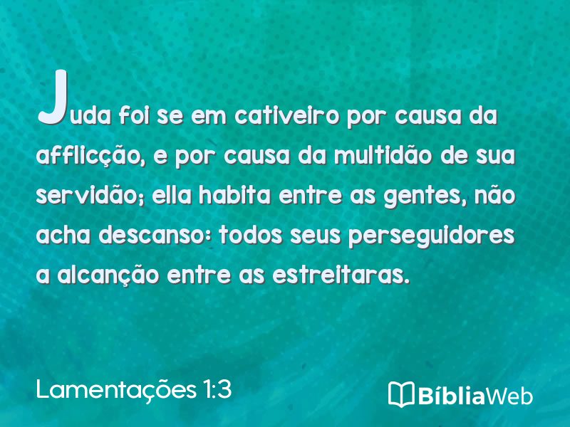 Lamentações 1:3 em imagem para compartilhar