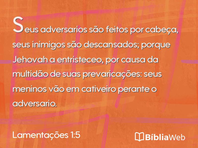 Lamentações 1:5 em imagem para compartilhar