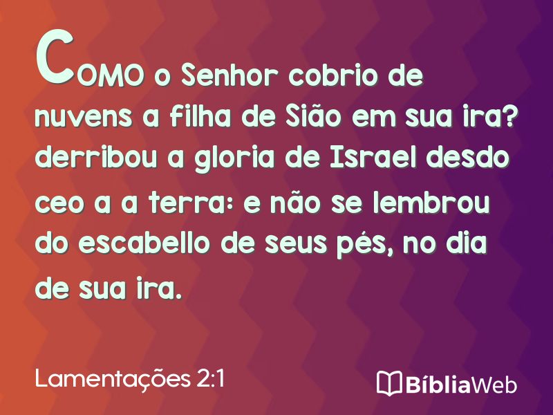 Lamentações 2:1 em imagem para compartilhar
