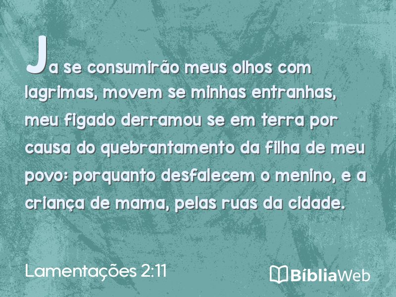 Lamentações 2:11 em imagem para compartilhar