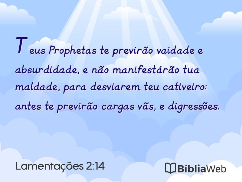 Lamentações 2:14 em imagem para compartilhar