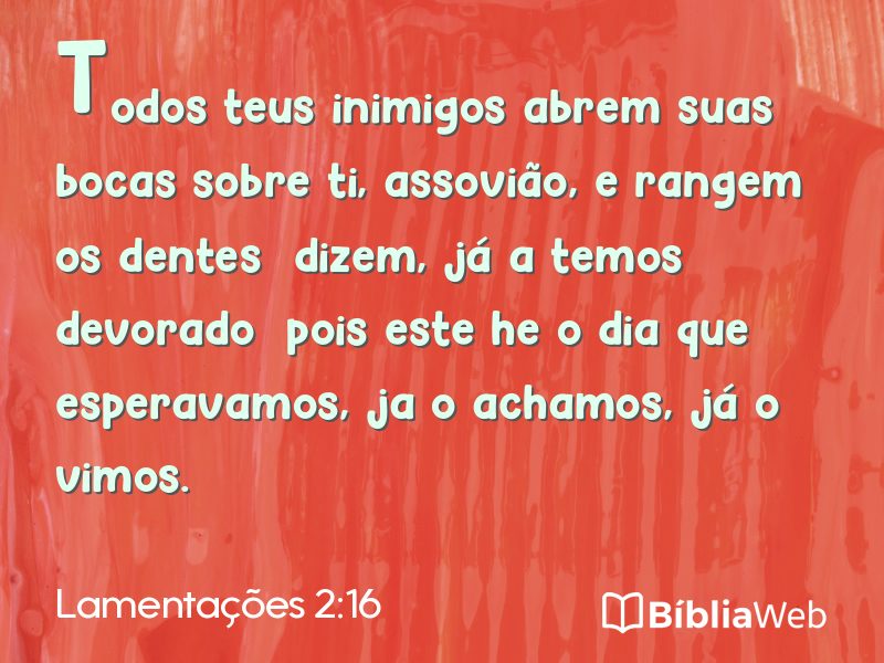 Lamentações 2:16 em imagem para compartilhar