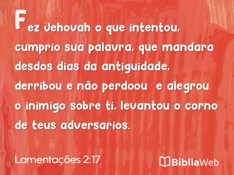 Lamentações 2:17 em imagem para compartilhar
