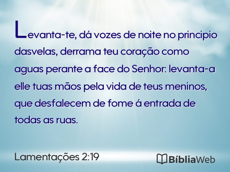 Lamentações 2:19 em imagem para compartilhar