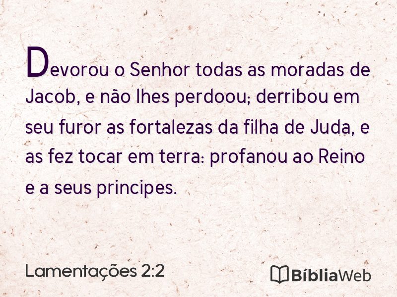 Lamentações 2:2 em imagem para compartilhar