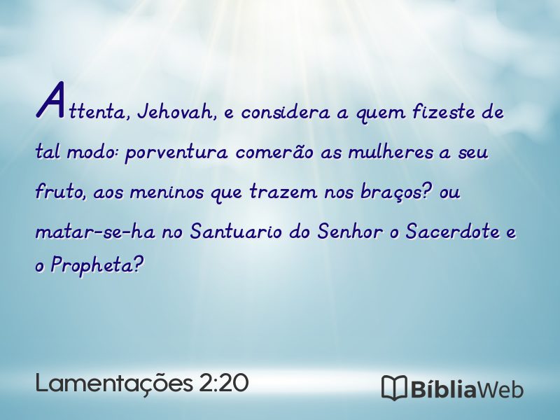 Lamentações 2:20 em imagem para compartilhar