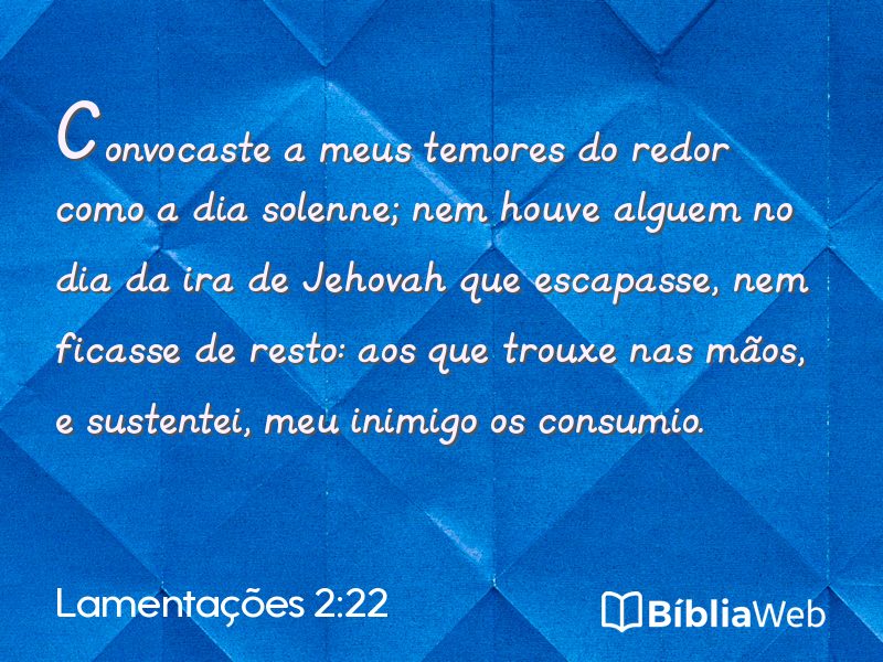 Lamentações 2:22 em imagem para compartilhar