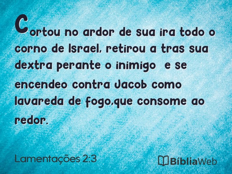 Lamentações 2:3 em imagem para compartilhar