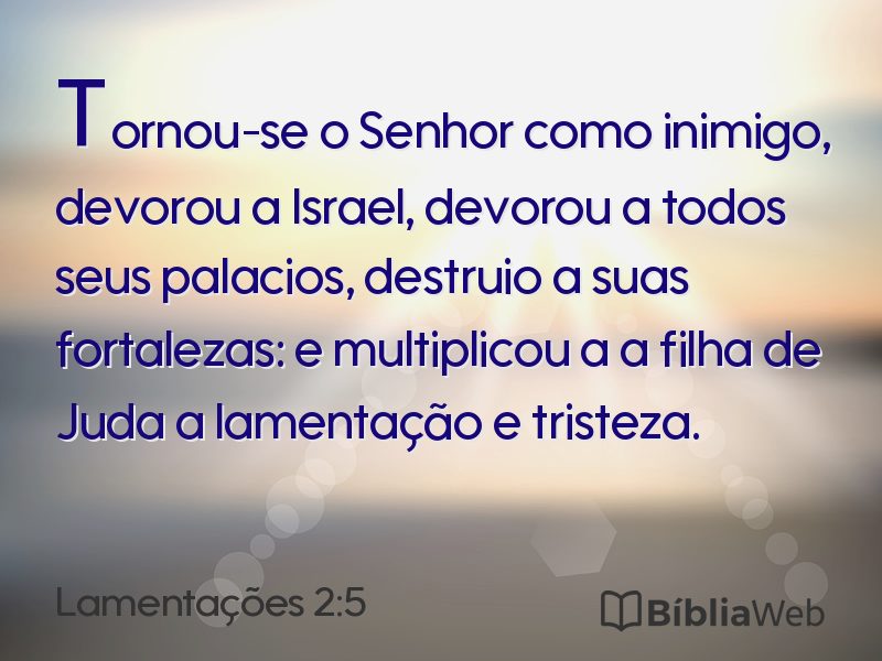 Lamentações 2:5 em imagem para compartilhar