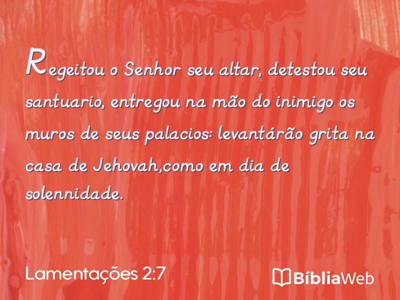 Lamentações 2:7 em imagem para compartilhar