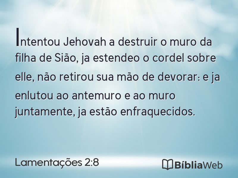 Lamentações 2:8 em imagem para compartilhar