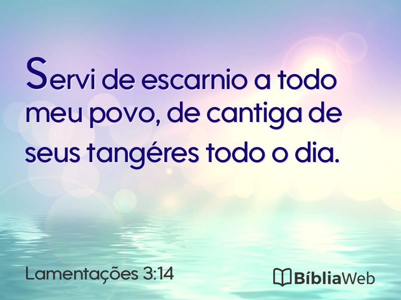 Lamentações 3:14 em imagem para compartilhar