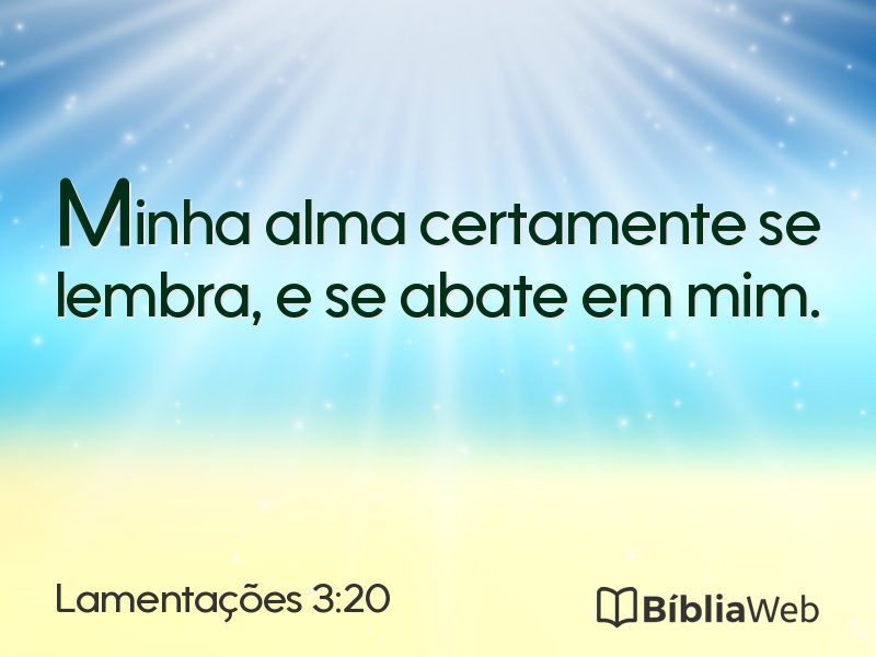 Lamentações 3:20 em imagem para compartilhar