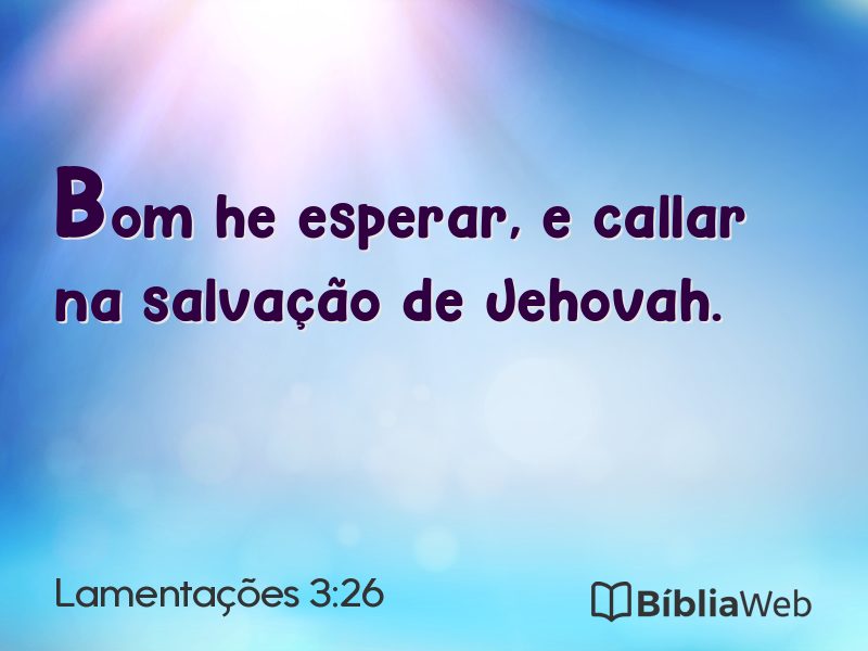 Lamentações 3:26 em imagem para compartilhar