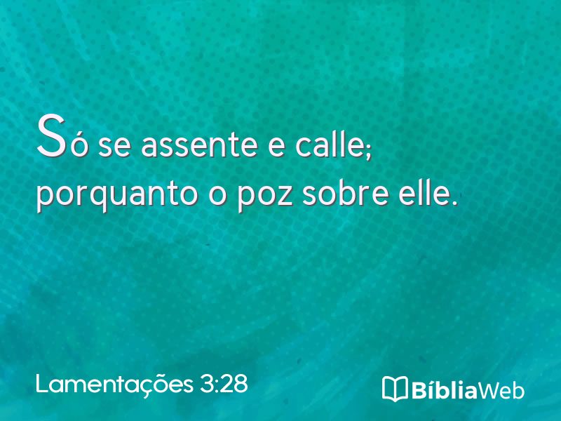 Lamentações 3:28 em imagem para compartilhar