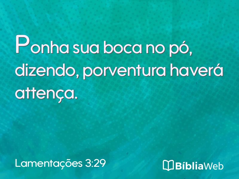 Lamentações 3:29 em imagem para compartilhar