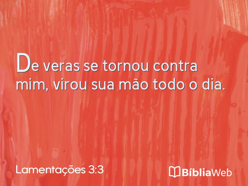Lamentações 3:3 em imagem para compartilhar