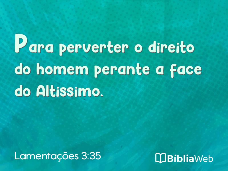 Lamentações 3:35 em imagem para compartilhar