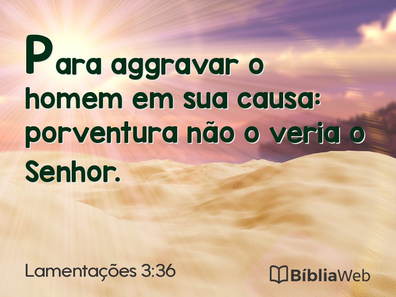 Lamentações 3:36 em imagem para compartilhar