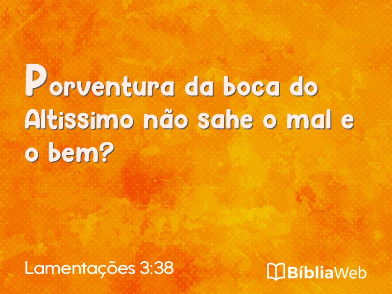 Lamentações 3:38 em imagem para compartilhar