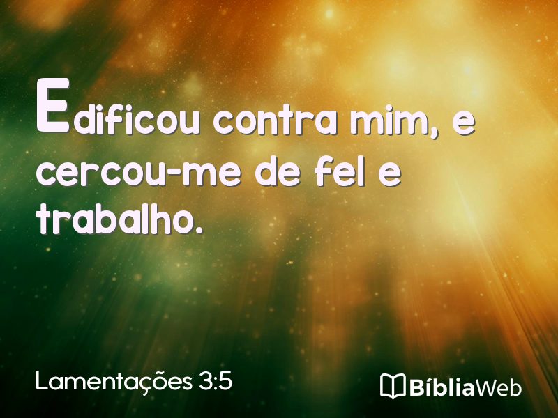 Lamentações 3:5 em imagem para compartilhar