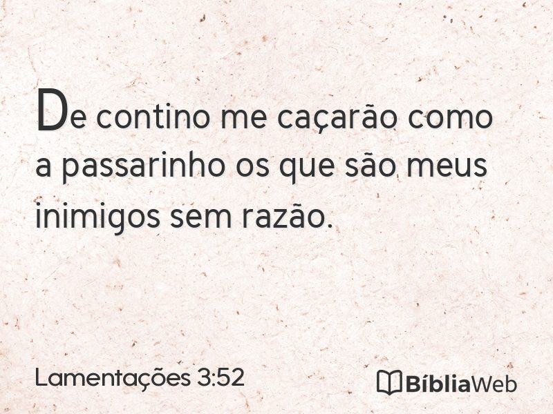 Lamentações 3:52 em imagem para compartilhar