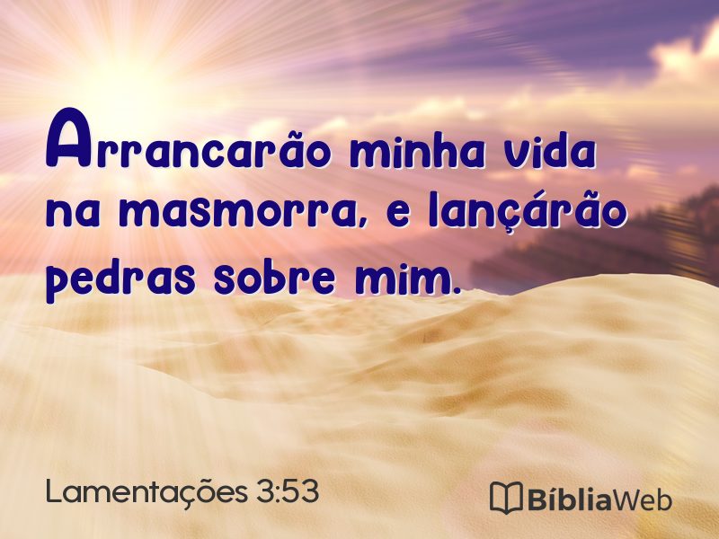 Lamentações 3:53 em imagem para compartilhar