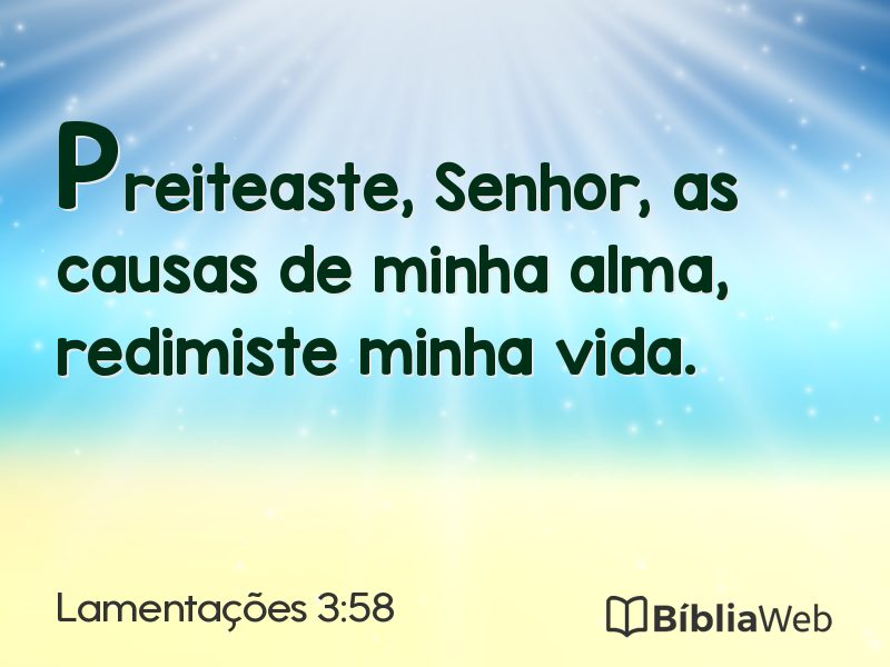 Lamentações 3:58 em imagem para compartilhar