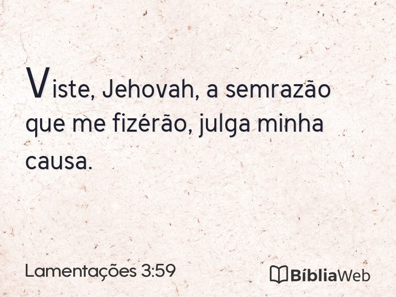 Lamentações 3:59 em imagem para compartilhar