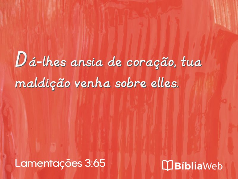 Lamentações 3:65 em imagem para compartilhar