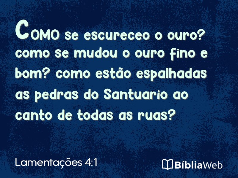 Lamentações 4:1 em imagem para compartilhar