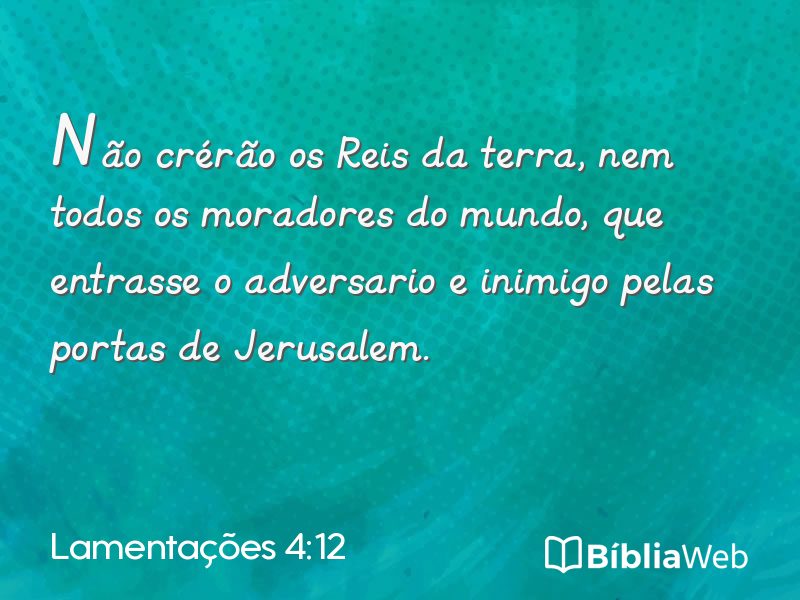Lamentações 4:12 em imagem para compartilhar