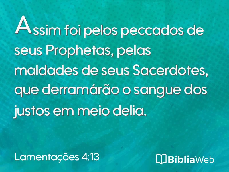 Lamentações 4:13 em imagem para compartilhar
