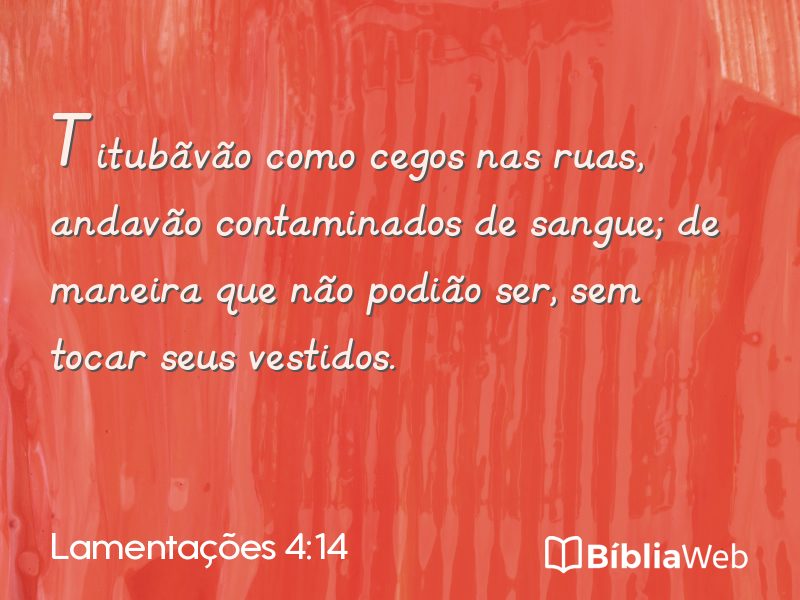 Lamentações 4:14 em imagem para compartilhar