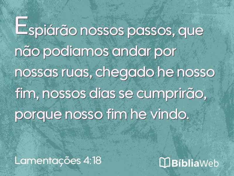 Lamentações 4:18 em imagem para compartilhar