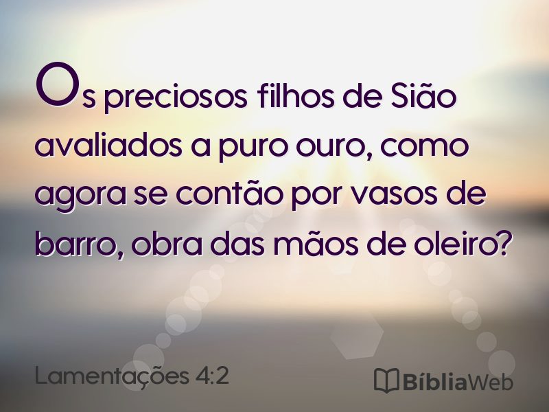 Lamentações 4:2 em imagem para compartilhar
