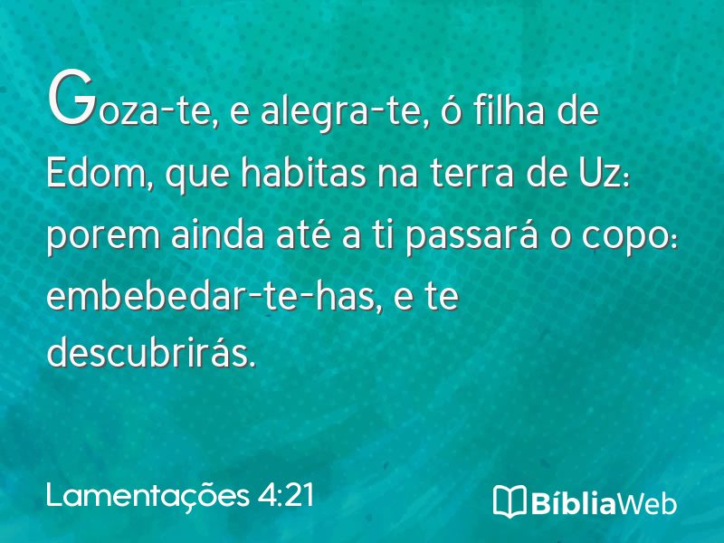 Lamentações 4:21 em imagem para compartilhar