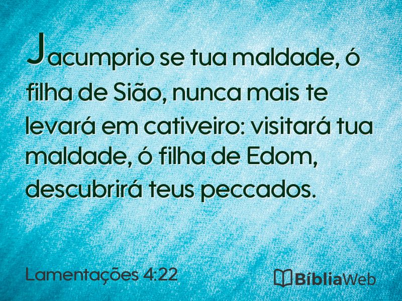 Lamentações 4:22 em imagem para compartilhar