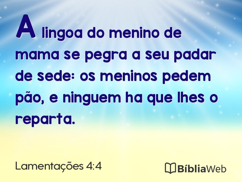 Lamentações 4:4 em imagem para compartilhar