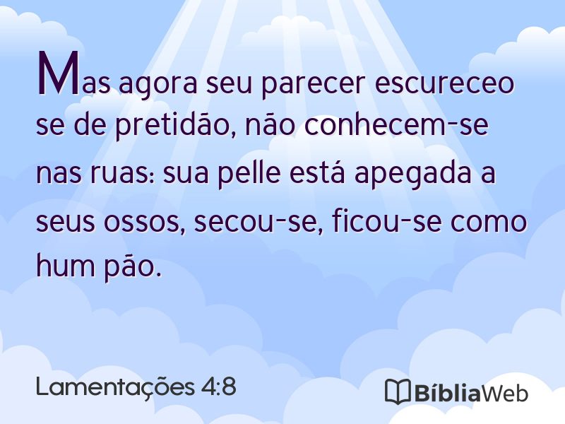 Lamentações 4:8 em imagem para compartilhar