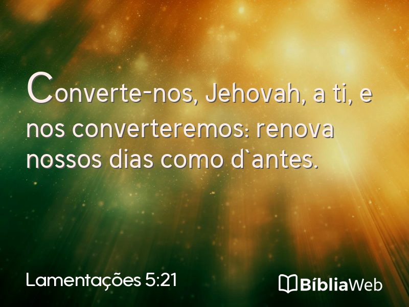Lamentações 5:21 em imagem para compartilhar